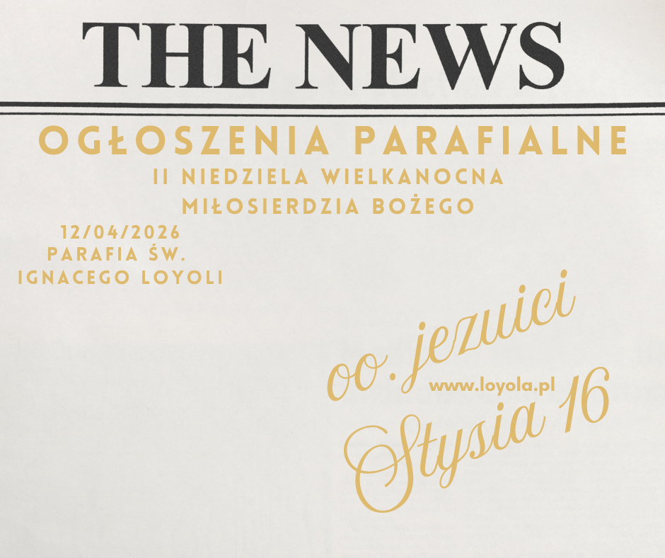 II Niedziela Wielkanocna Miłosierdzia Bożego 12/04/2026